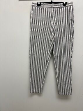 River Island Gray and White Striped Men’s Skinny Pants cotton linen blend
